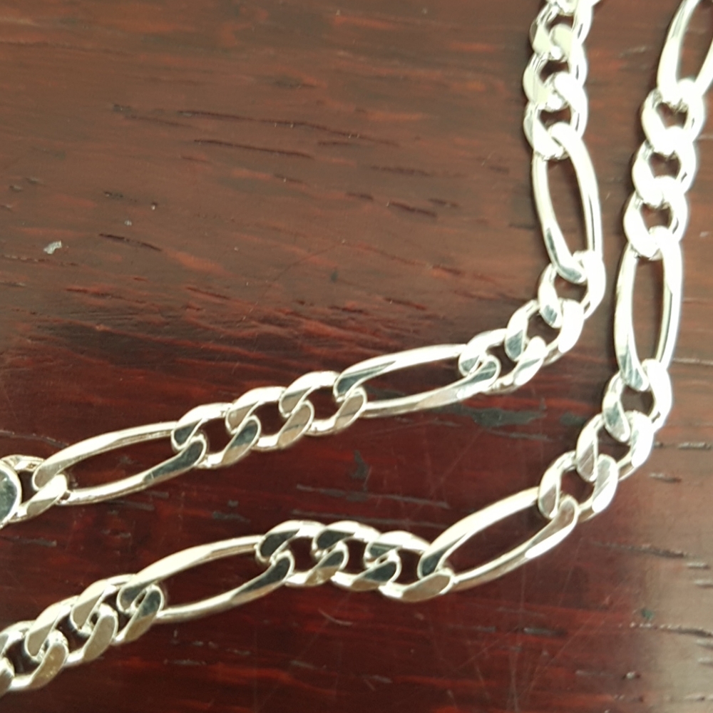 New Sterling Silver Figaro Chain - Picture 2 of 3